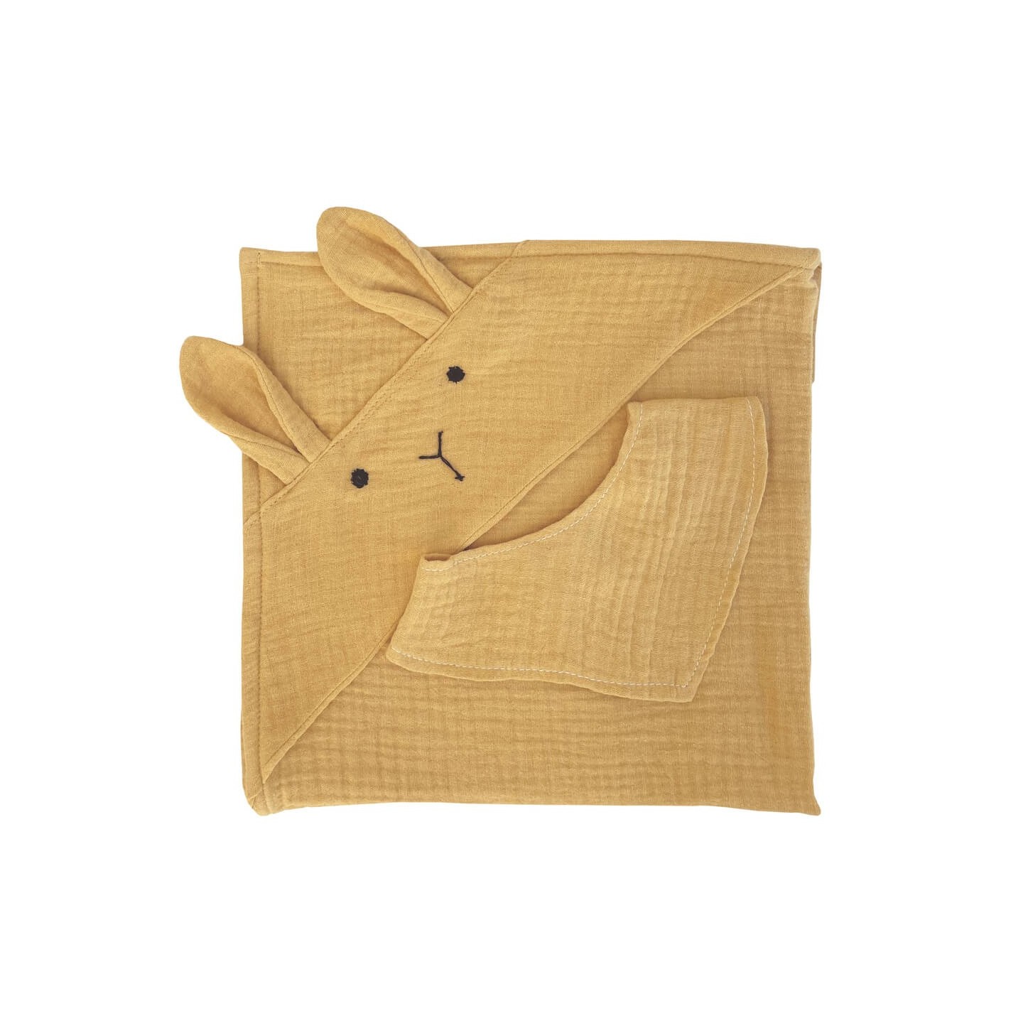 Set toalla y bandana para muñecas Bobble Mostaza