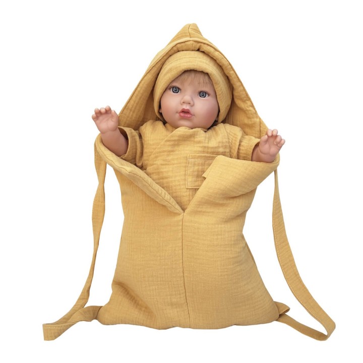 Saco Mochila para muñecas Bobble Mostaza