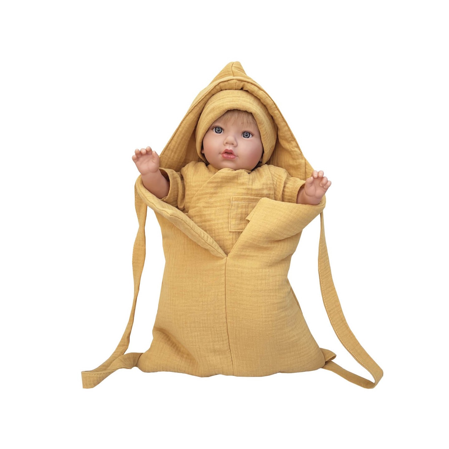 Saco Mochila para muñecas Bobble Mostaza