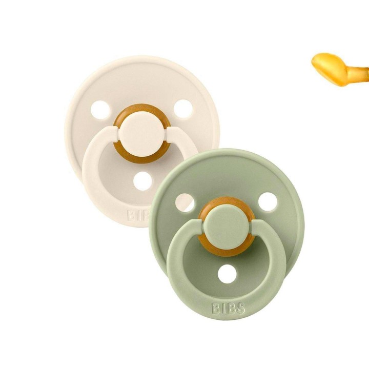 Chupetes BIBS Colour Pack 2 Anatómicas Ivory/Sage