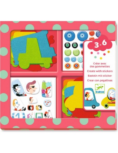 Crear con pegatinas - Coches