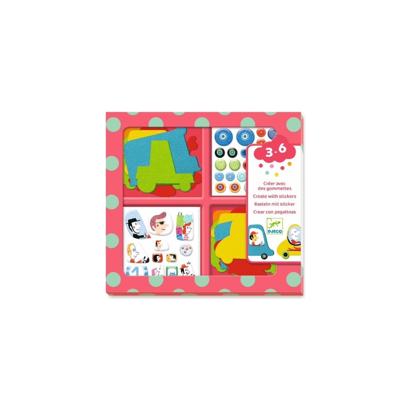 Crear con pegatinas - Coches