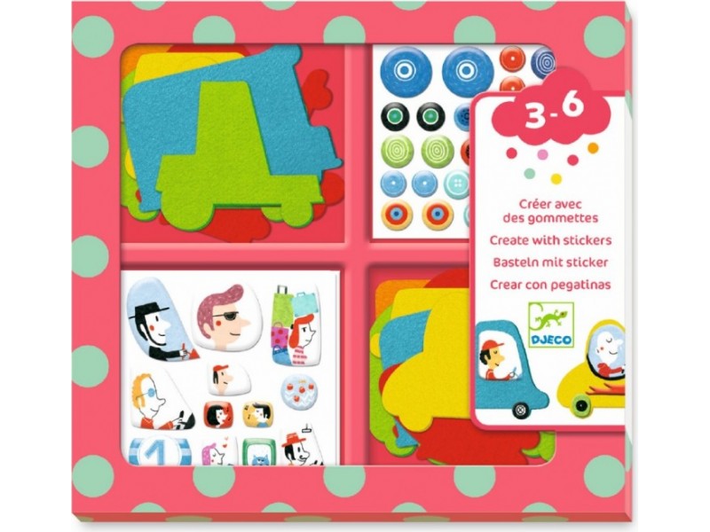 Crear con pegatinas - Coches