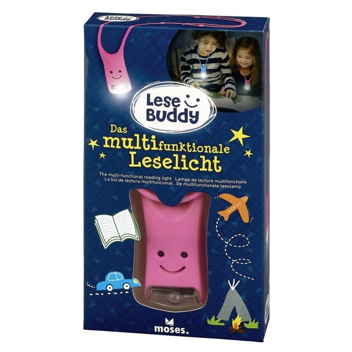 Linterna de lectura infantil Buddy Rosa