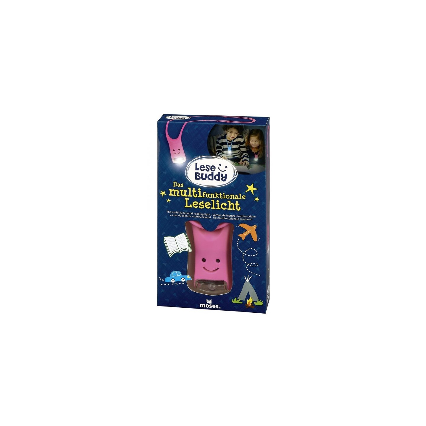 Linterna de lectura infantil Buddy Rosa