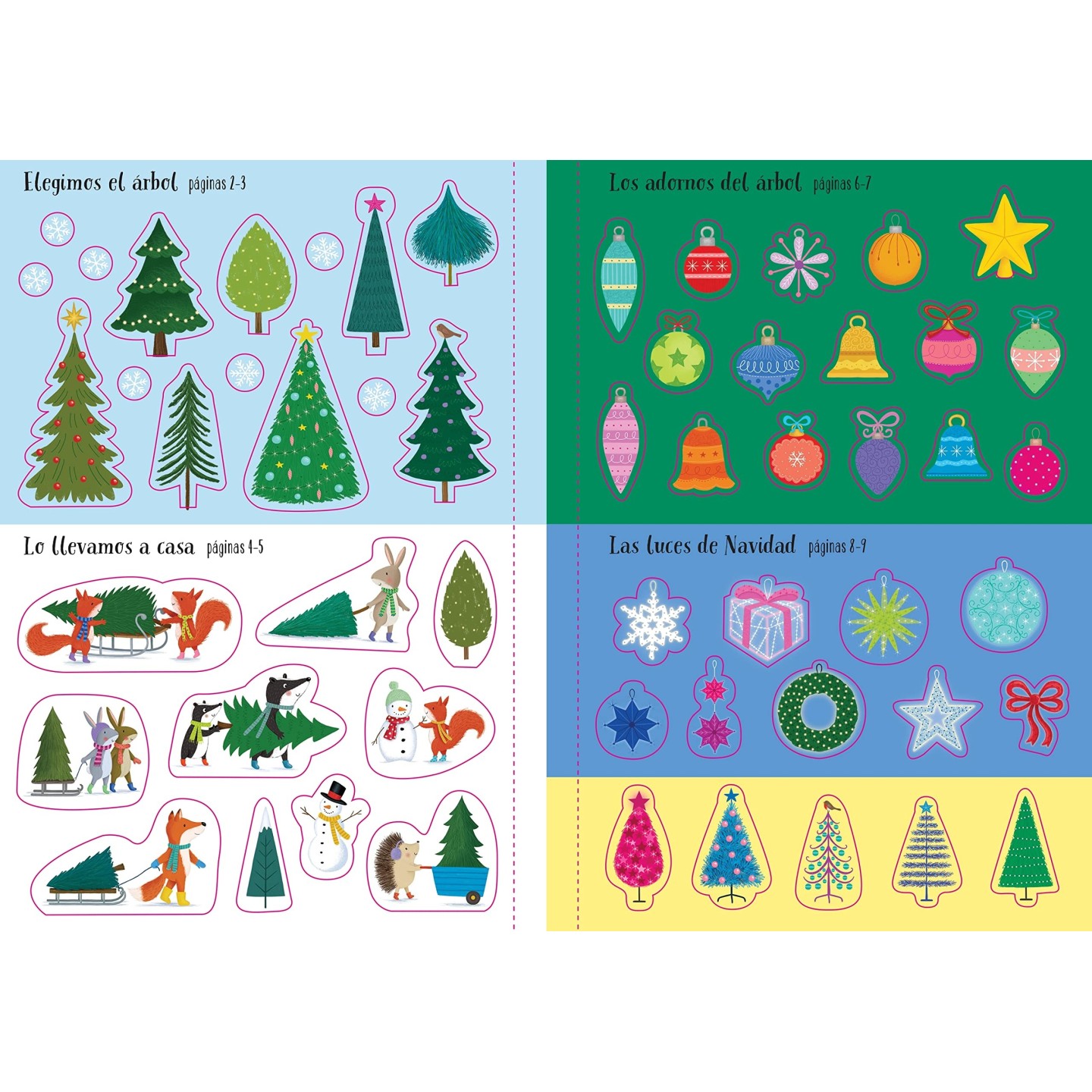 Mi pequeño libro de Pegatinas Brillantes - Arbolitos de Navidad