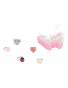Cajita Mariposa con 5 anillos