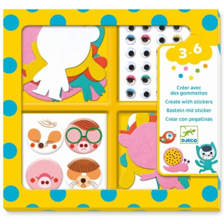Crear con pegatinas - Me gustan los animales