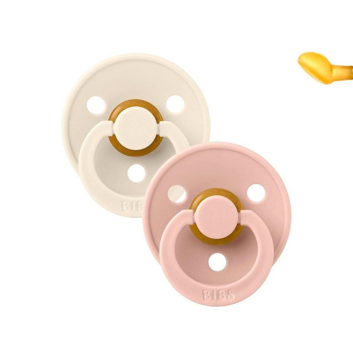 Chupetes BIBS Colour Pack 2 Anatómicas Ivory/Blush