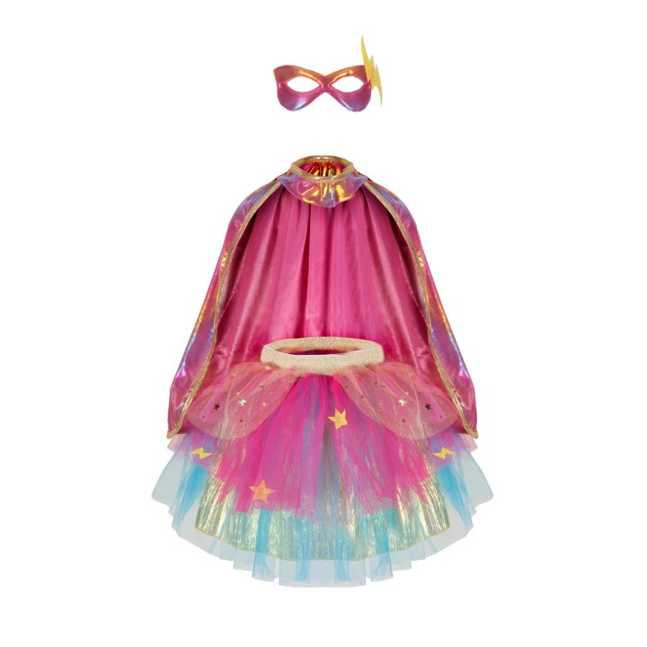 Disfraz Superheroína Oro/Rosa 4-6 Años