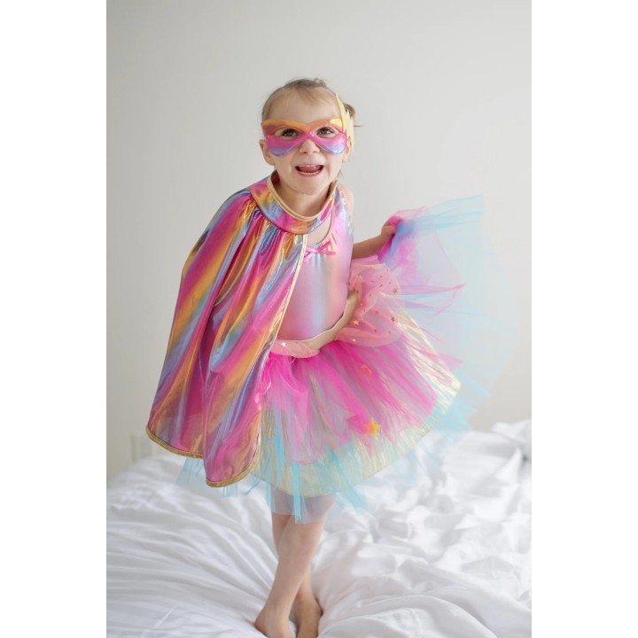Disfraz Superheroína Oro/Rosa 4-6 Años