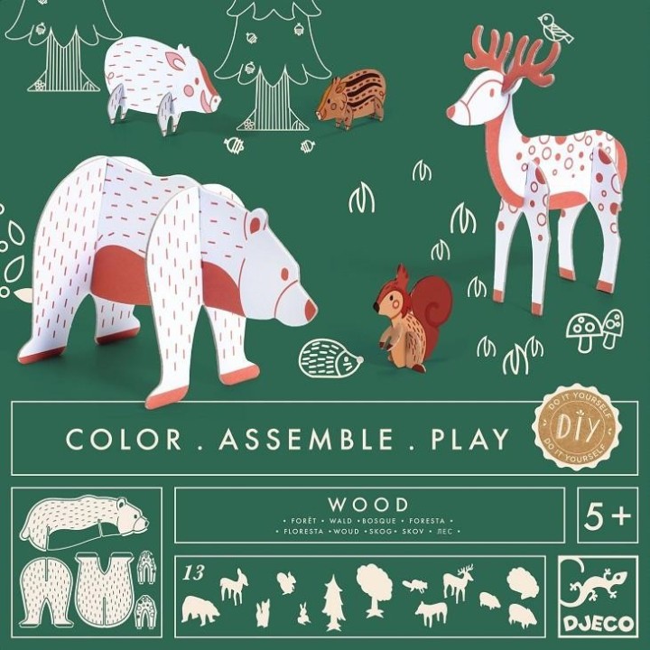 Colorear-Construir-Jugar El bosque