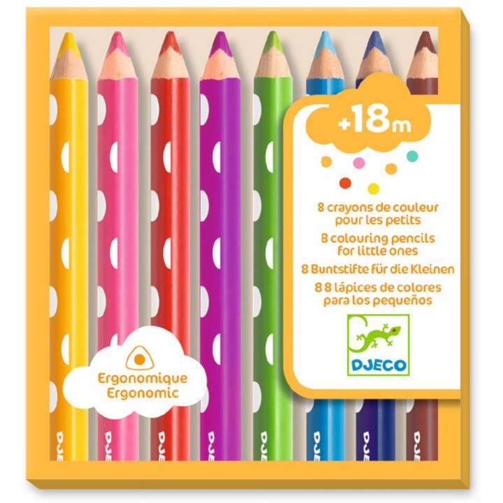 8 Lápices de Colores para Peques