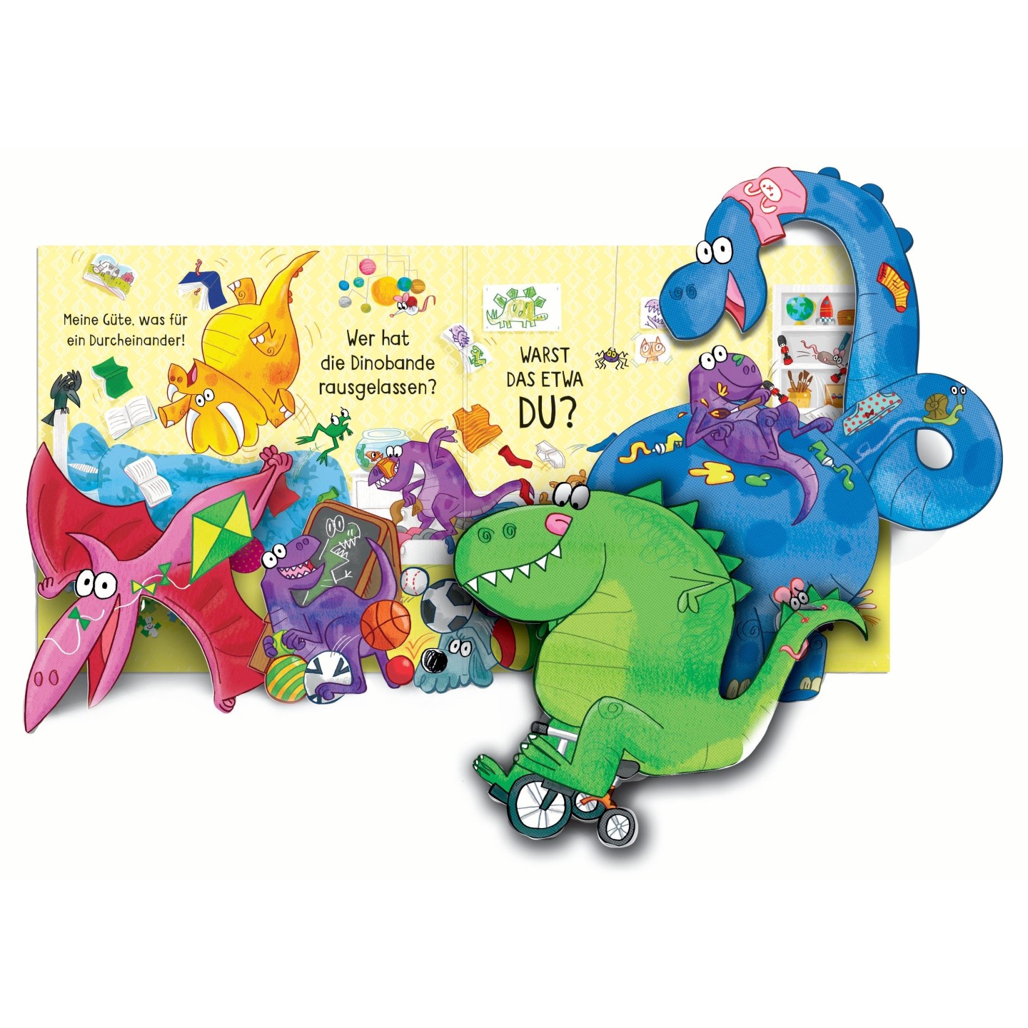 Mein verrücktes Pop-up-Klappenbuch: Achtung, Dinobande!