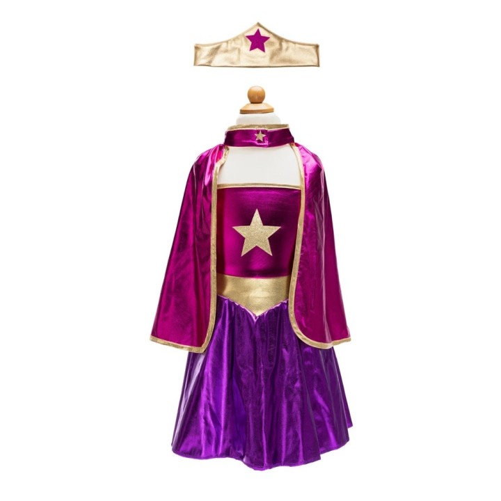 Conjunto Superheroina Magenta 5-6 Años