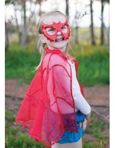 Capa Roja con Máscara Murciélago 5-6 Años