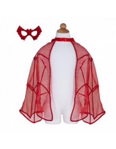 Capa Roja con Máscara Murciélago 5-6 Años 2