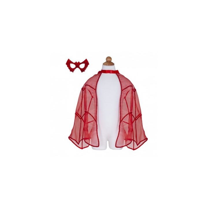 Capa Roja con Máscara Murciélago 5-6 Años
