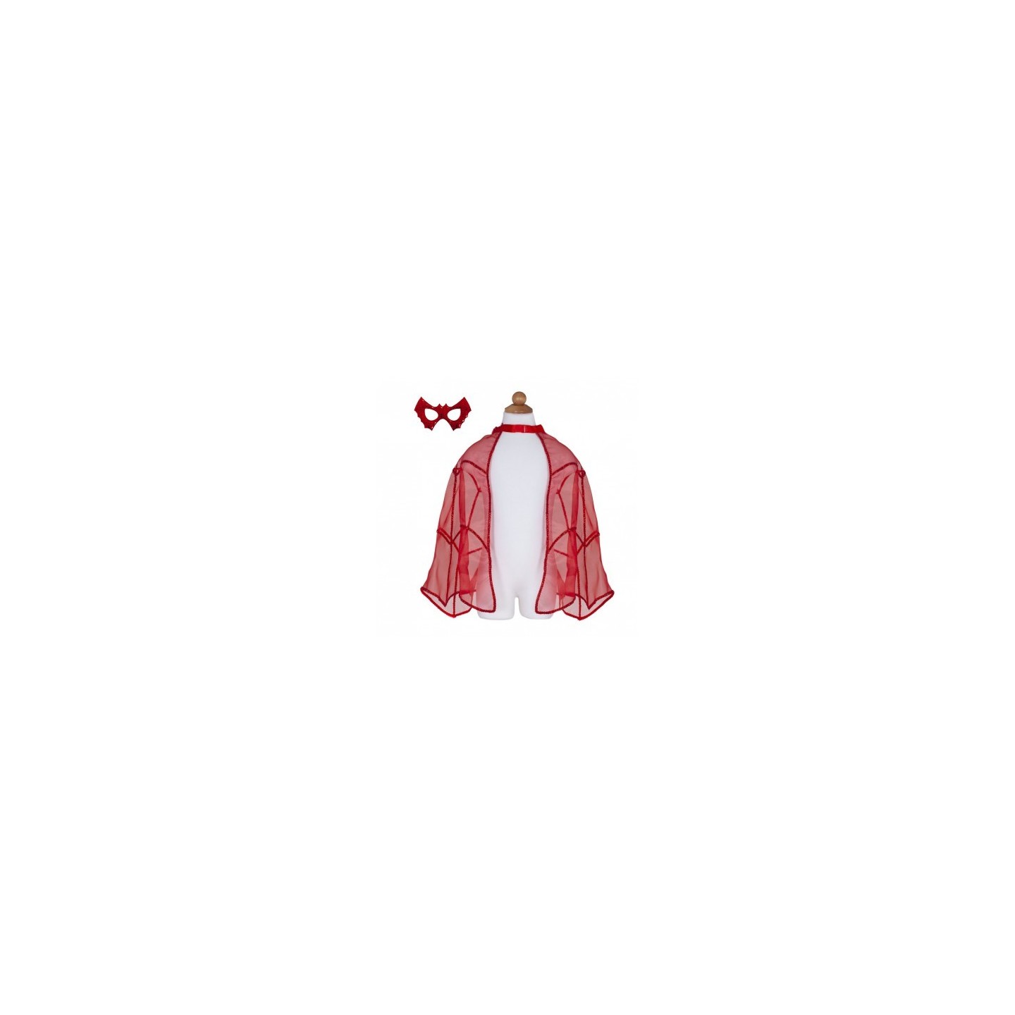 Capa Roja con Máscara Murciélago 5-6 Años