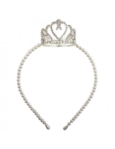 Diadema de perlas con corona