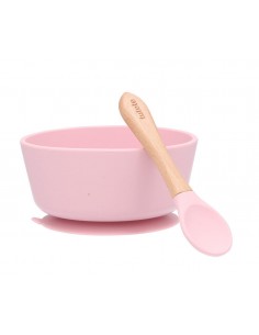 Bol con Ventosa + Cuchara Pink