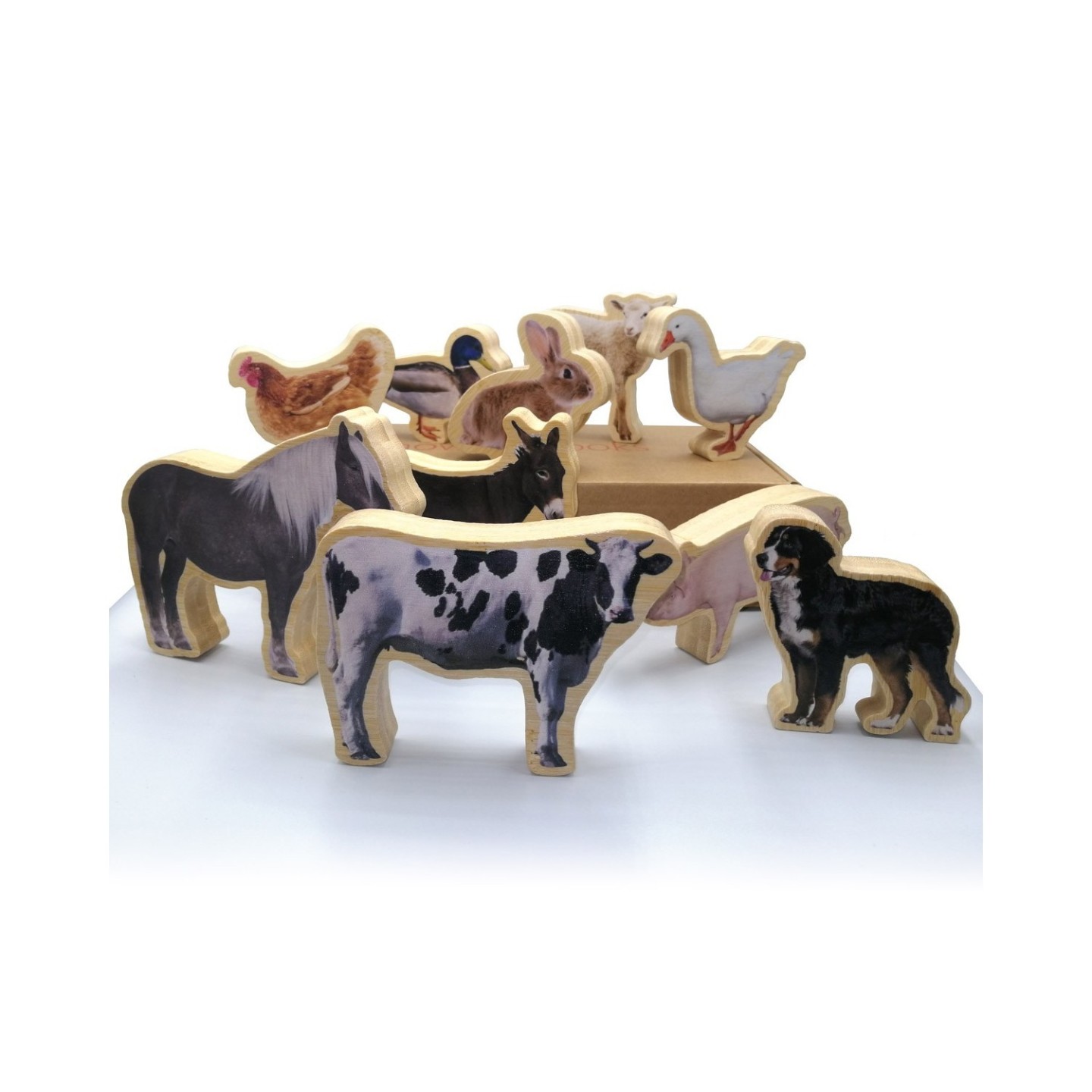Figuras bambú Animales de la granja