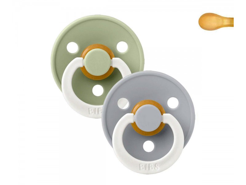Chupetes BIBS Colour Nocturnos Pack 2 Simétrica Sage/Cloud