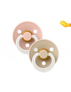 Chupetes BIBS Colour Nocturnos Pack 2 Anatómica Blush/Vanilla
