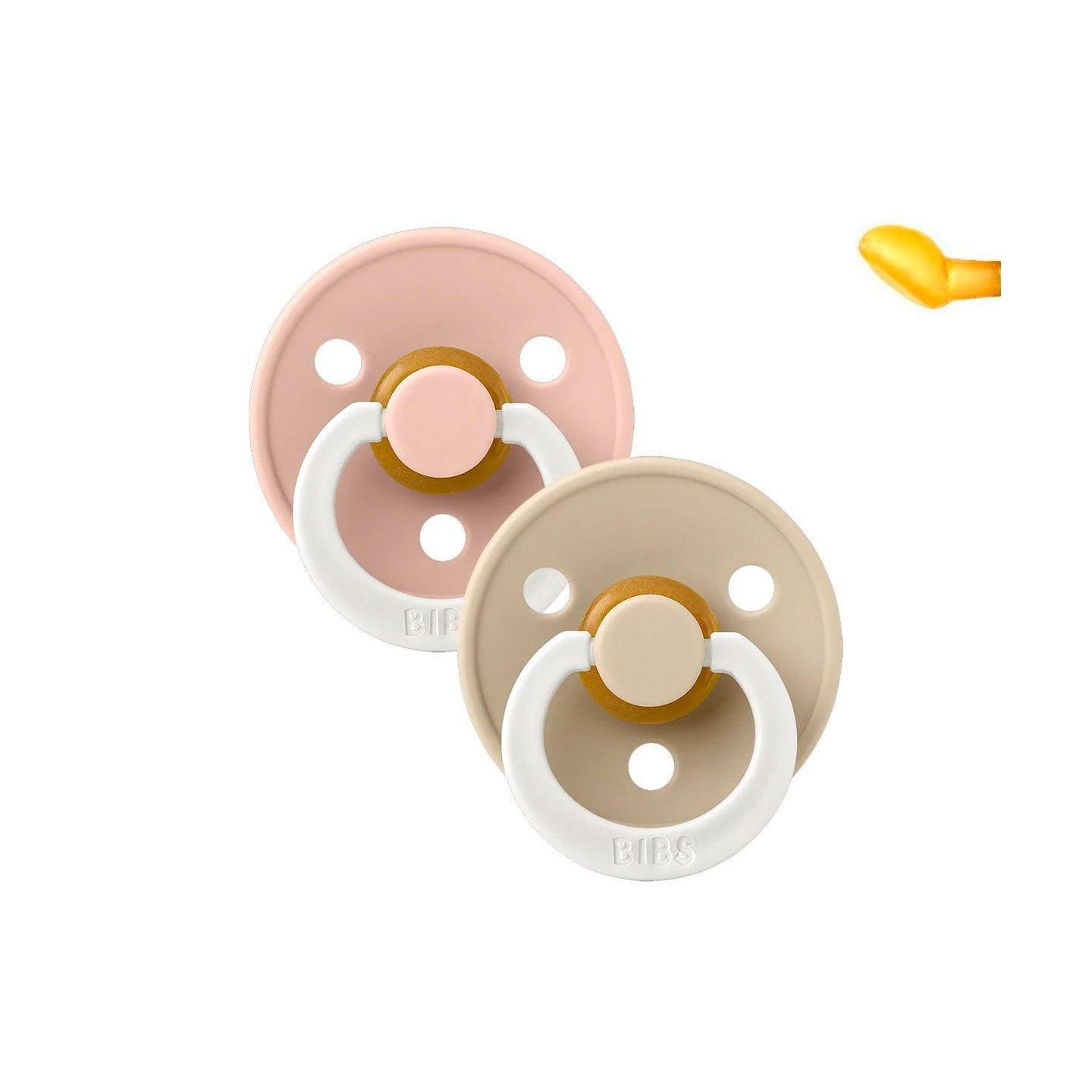 Chupetes BIBS Colour Nocturnos Pack 2 Anatómica Blush/Vanilla