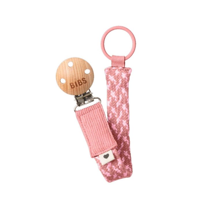 Sujetachupetes BIBS Trenzado Dusty Pink/Baby Pink