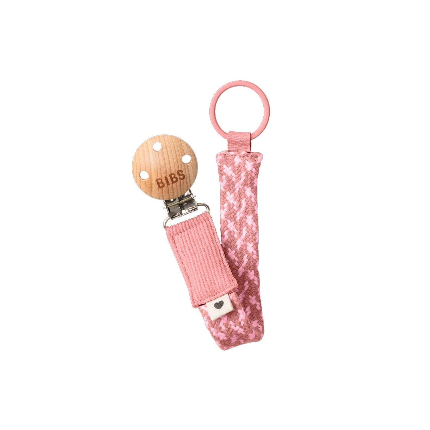 Sujetachupetes BIBS Trenzado Dusty Pink/Baby Pink