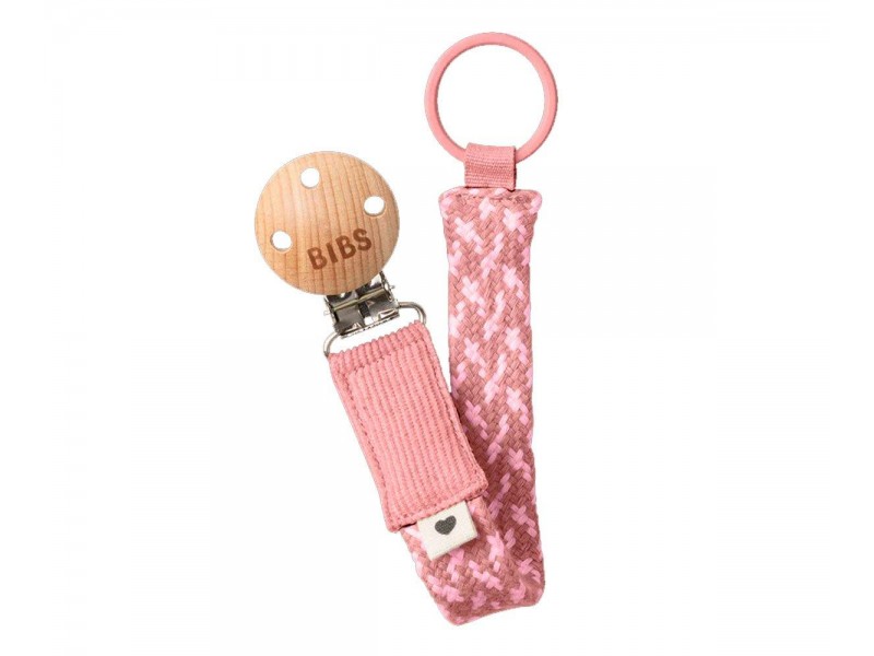 Sujetachupetes BIBS Trenzado Dusty Pink/Baby Pink