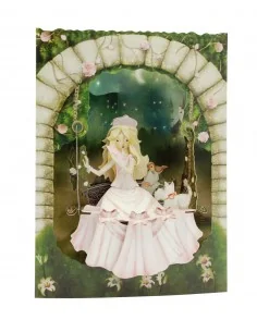 Postal 3D Princesa en columpio