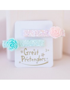 Set 2 Clips Brillantes Rosette