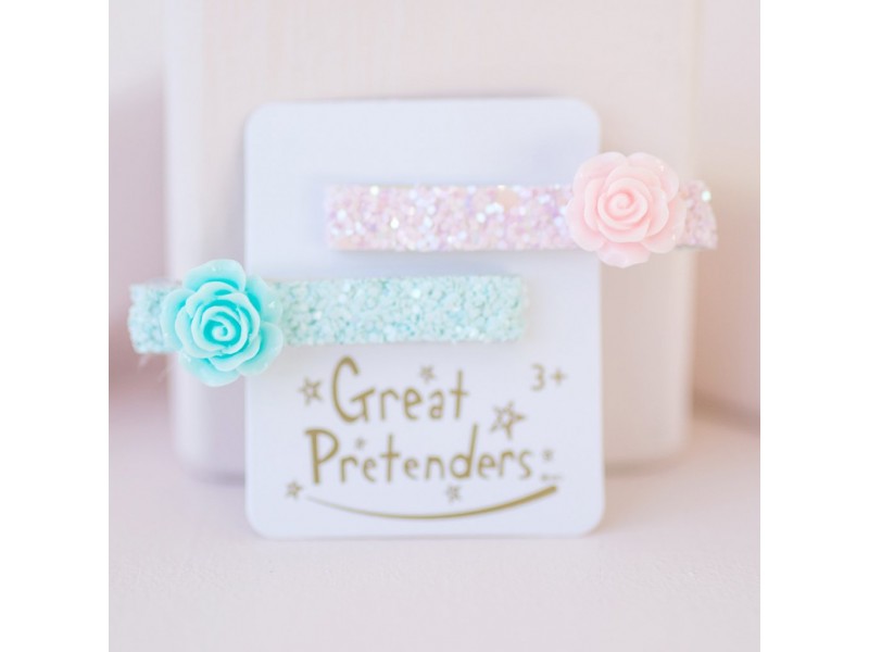 Set 2 Clips Brillantes Rosette