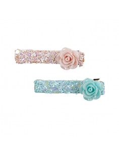 Set 2 Clips Brillantes Rosette 2