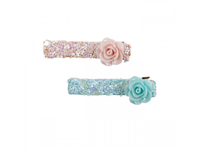 Set 2 Clips Brillantes Rosette