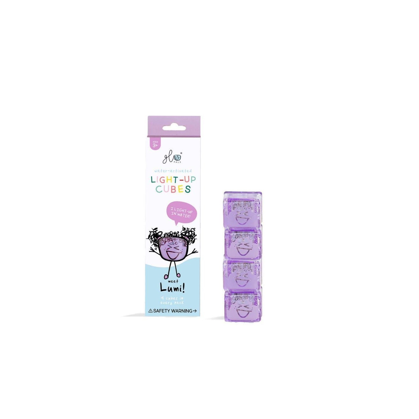 Set 4 cubos Lilas con luz Glo Pals