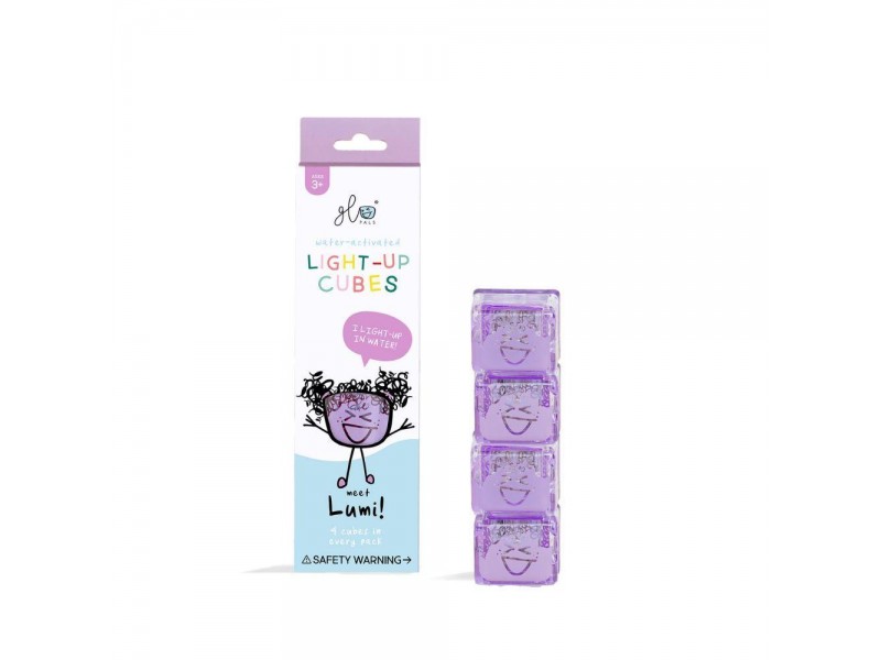 Set 4 cubos Lilas con luz Glo Pals