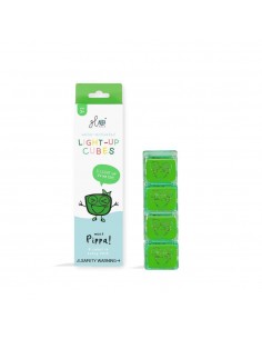 Set 4 cubos Verdes con luz Glo Pals
