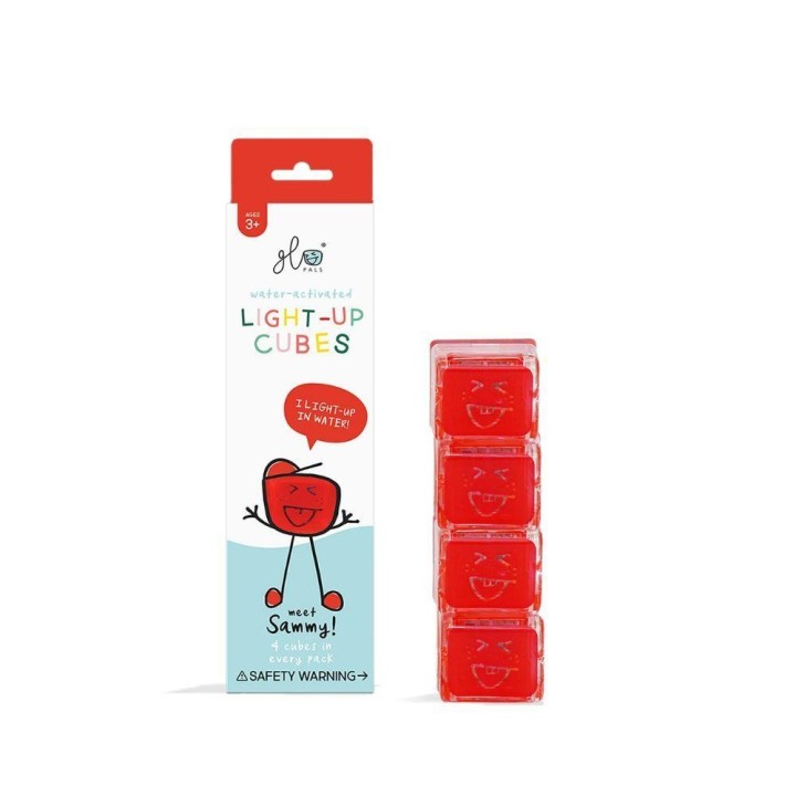 Set 4 cubos Rojos con luz Glo Pals