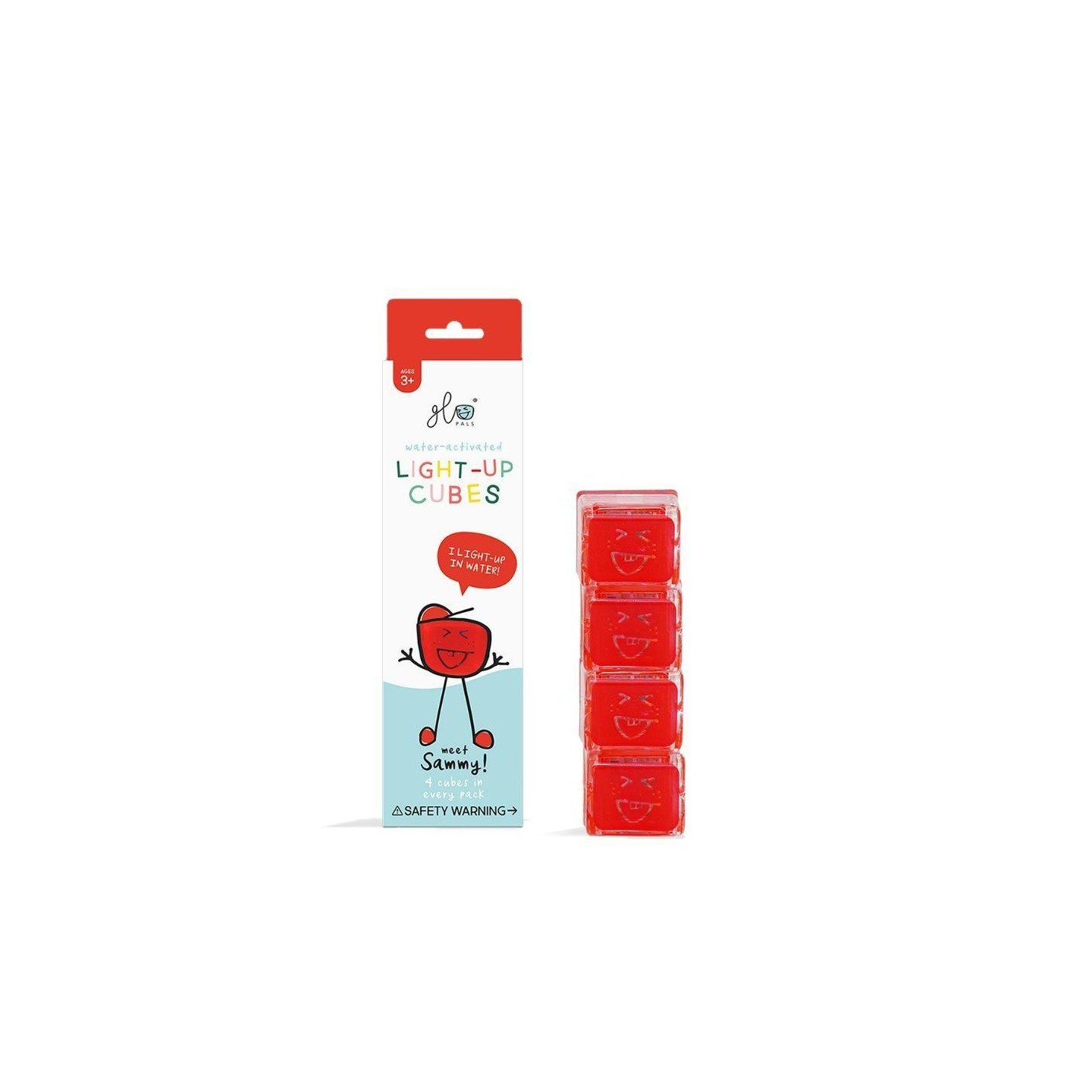 Set 4 cubos Rojos con luz Glo Pals