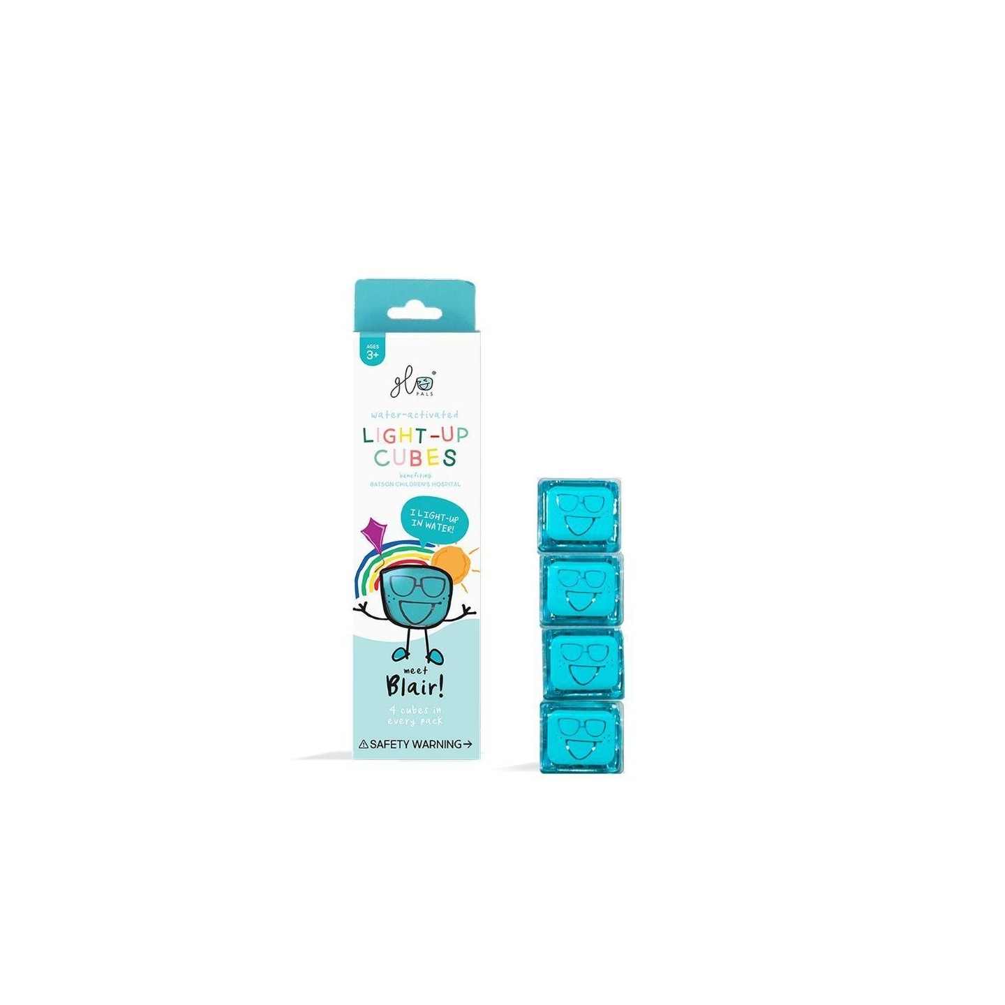 Set 4 cubos Azules con luz Glo Pals