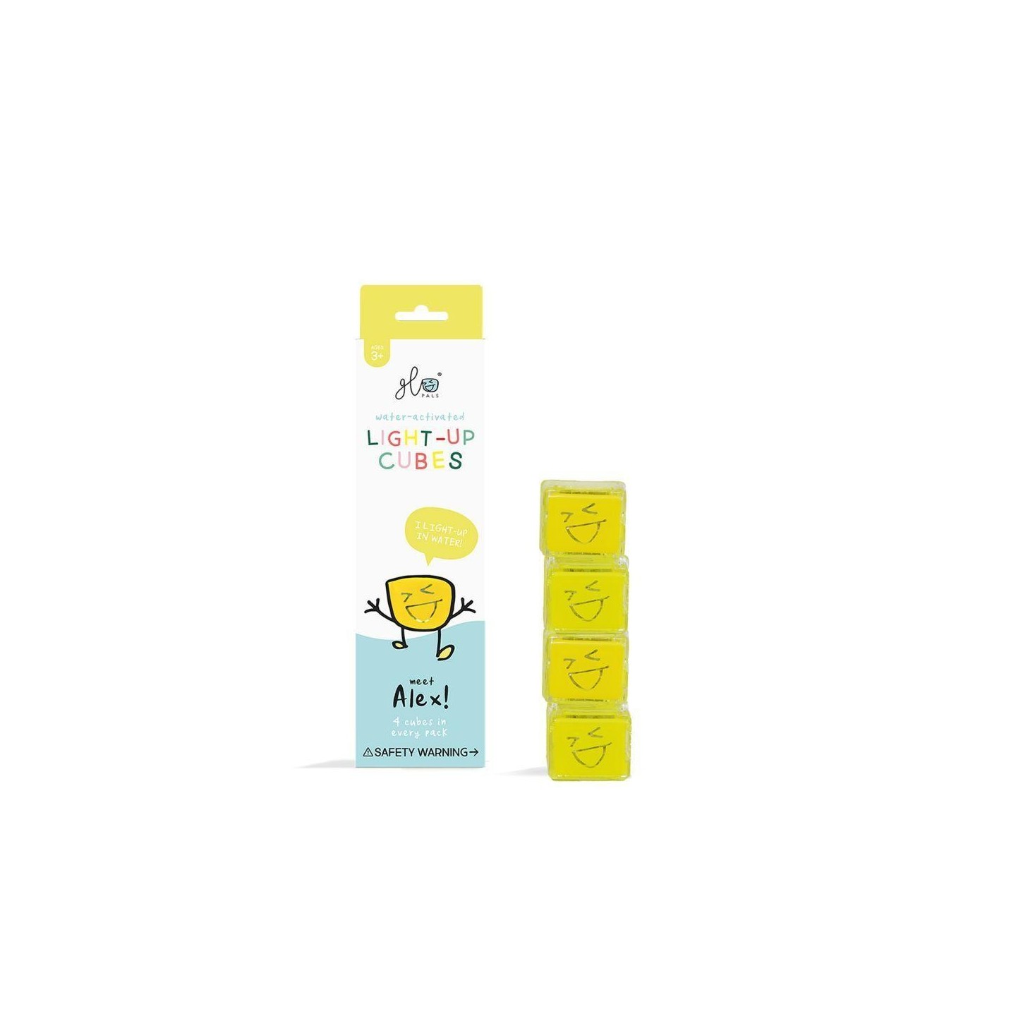 Set 4 cubos Amarillos con luz Glo Pals