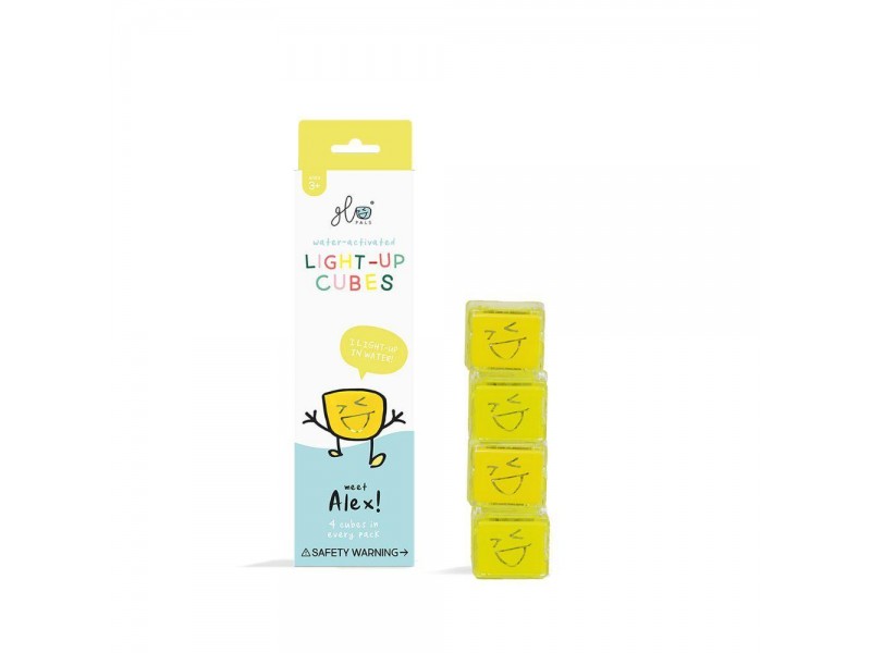 Set 4 cubos Amarillos con luz Glo Pals
