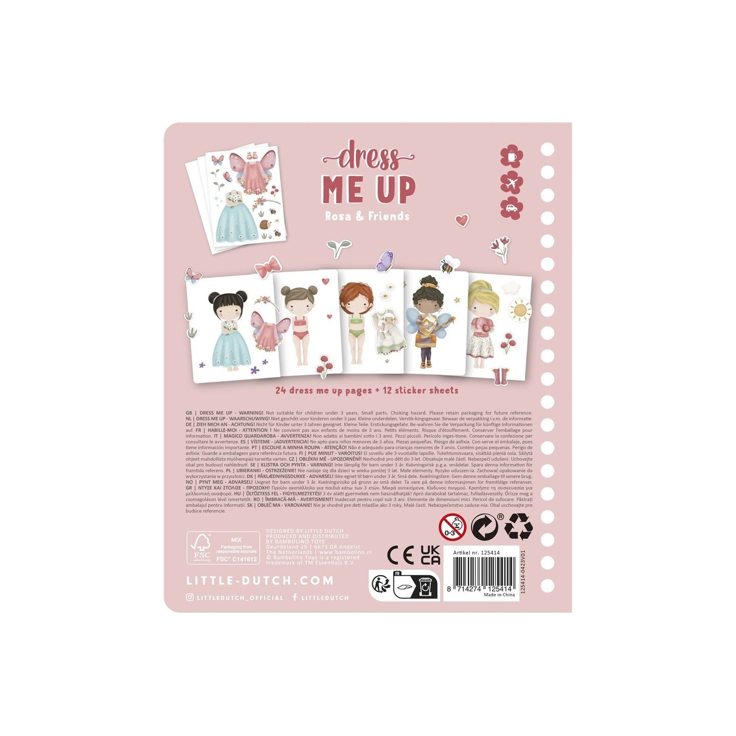 Libro de Pegatinas Viste a Rosa y Amigas