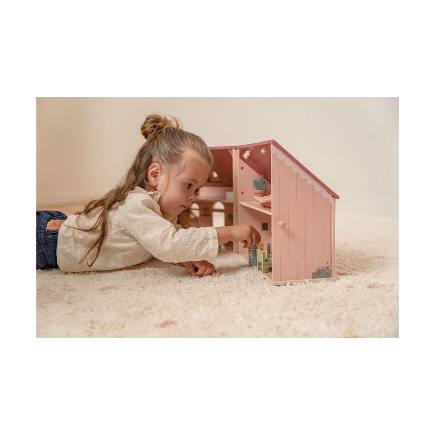 Casa de Muñecas de Madera Portable