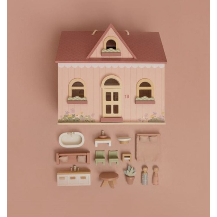 Casa de Muñecas de Madera Portable