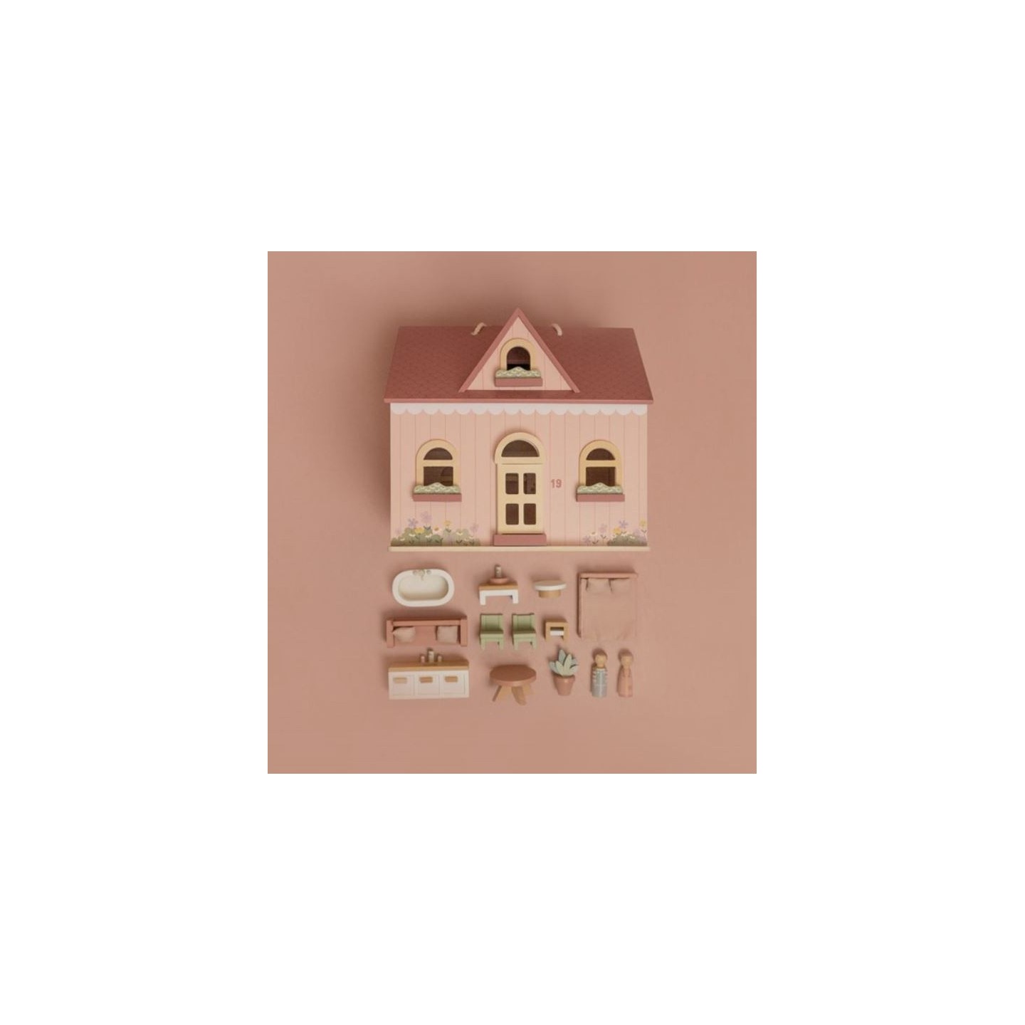 Casa de Muñecas de Madera Portable