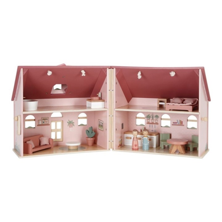 Casa de Muñecas de Madera Portable